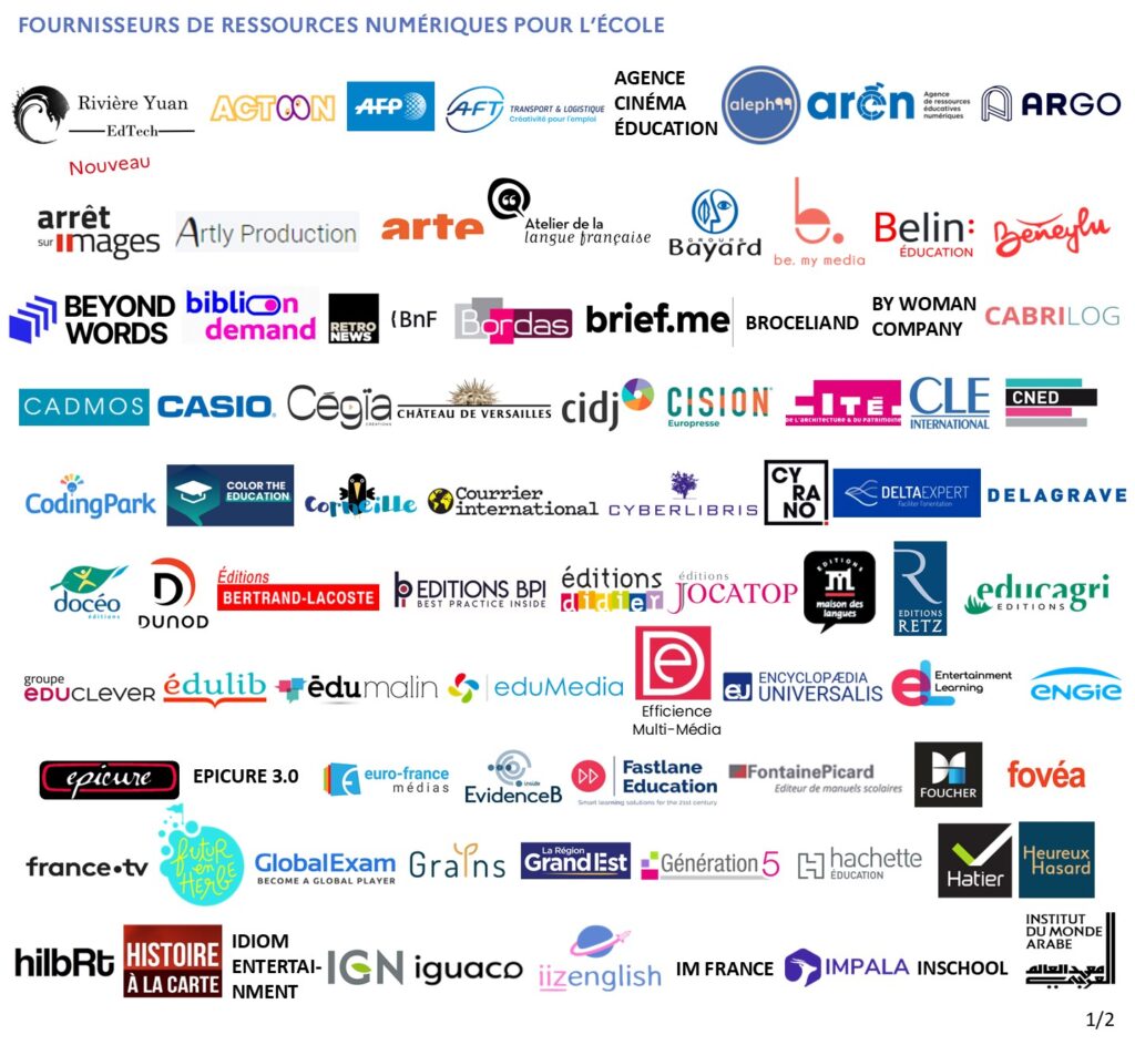 Carte de logos des fournisseurs de ressources, page 1 sur 2