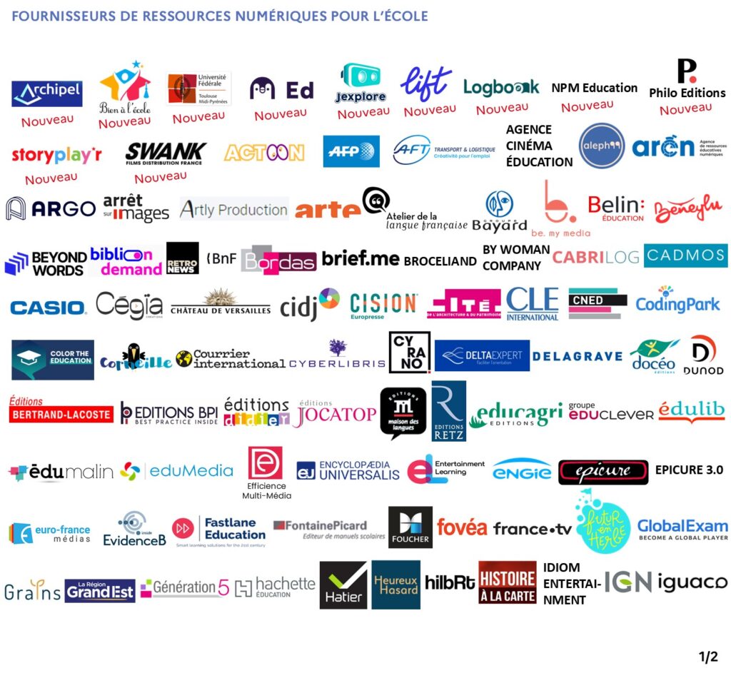 Carte de logos des fournisseurs de ressources, page 1 sur 2